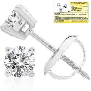 1/4-2 Carat IGI Certified Lab Grown Diamond Stud Earrings | Solitaire Real Diamo